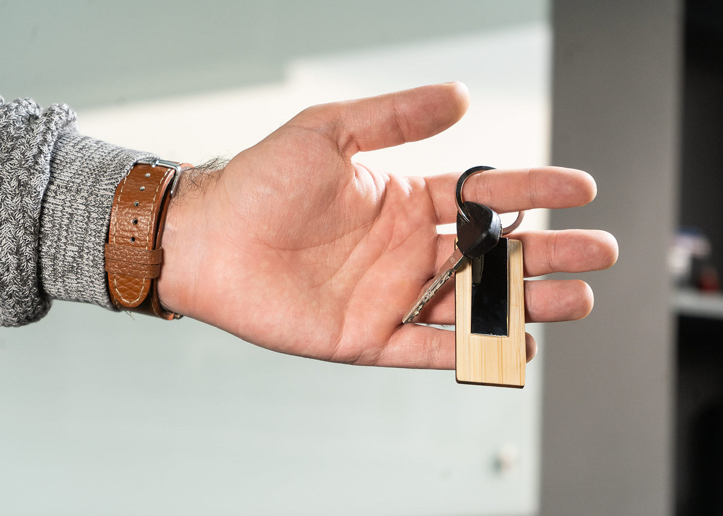 HE0351 Llavero Bambú Metal