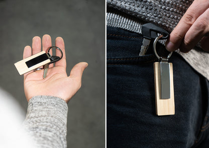 HE0351 Llavero Bambú Metal