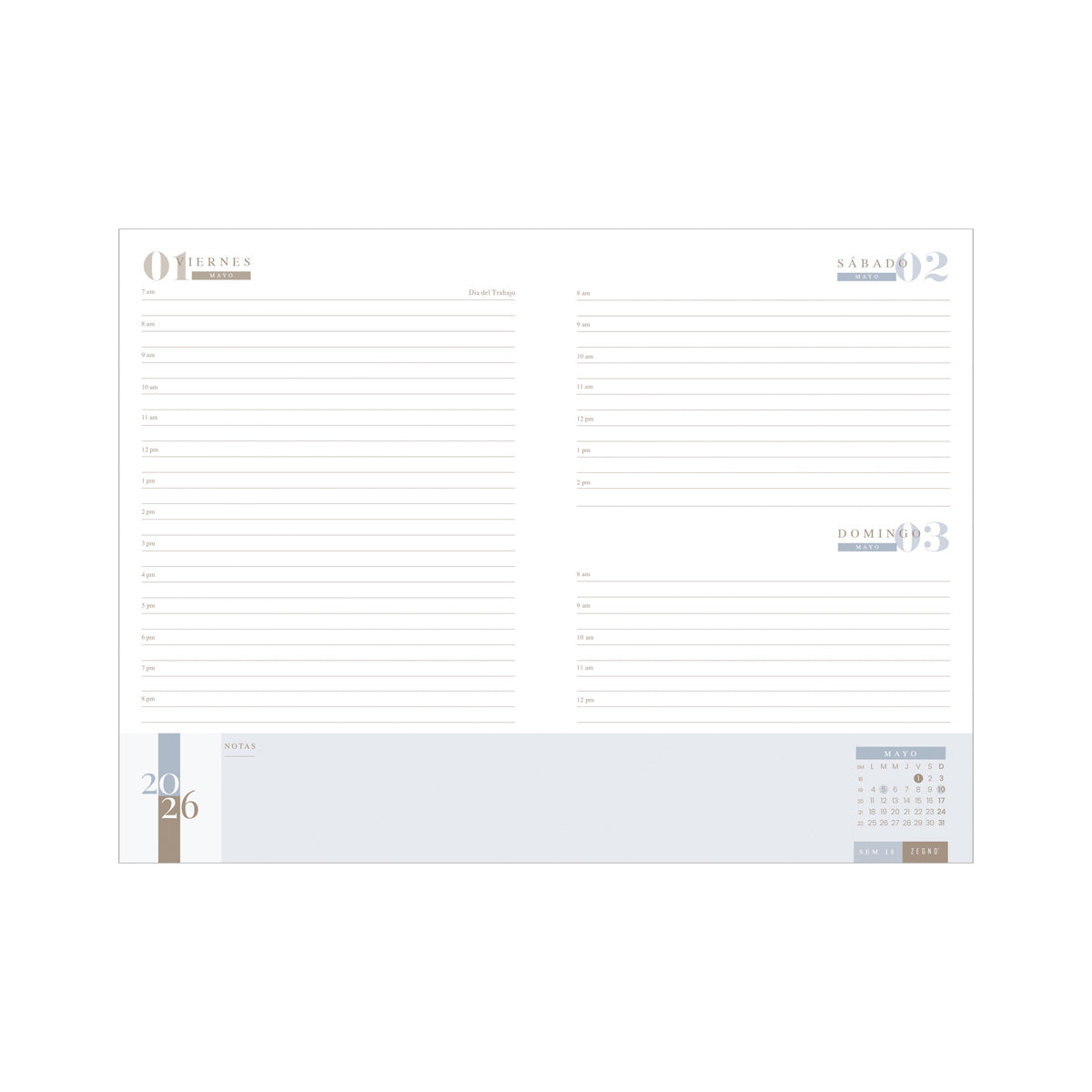 AGENDA DIARIA CLASICA 2026