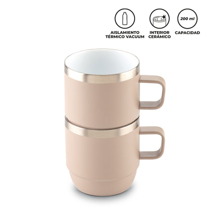 SET DE MUGS METALICOS STYLOR 200mL  MU-410