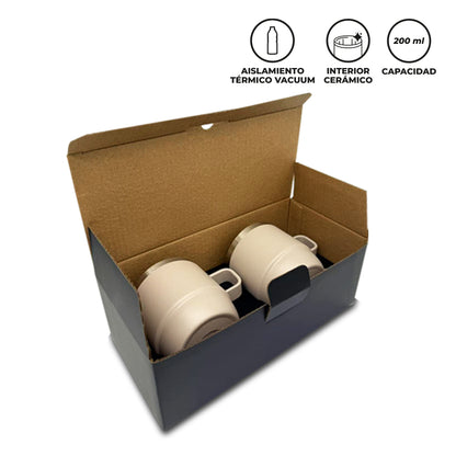 SET DE MUGS METALICOS STYLOR 200mL  MU-410