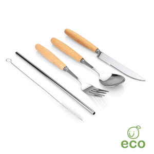 Set De Cubiertos Bambú Bella